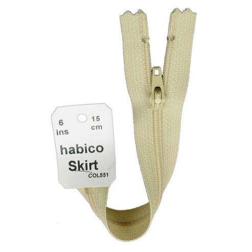 Image of Skirt Zip - 15cm - Sand
