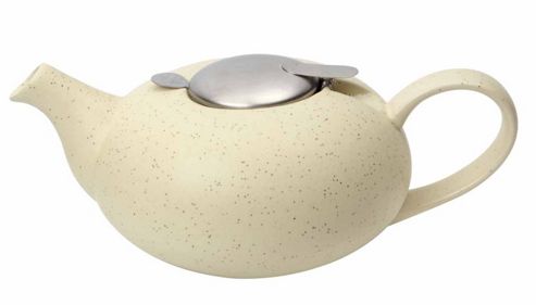 Image of London Pottery 4 Cup Pebble Shaped Filter Teapot, Speckled Yellow