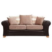 Lima fabric mix medium sofa chocolate and mink
