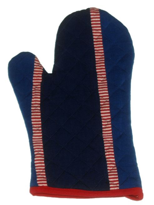 Image of Sterck Zaika Blue & Red Stripe Oven Mitt