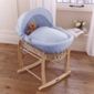 Clair de lune Dimple Natural Wicker Moses Basket - Blue