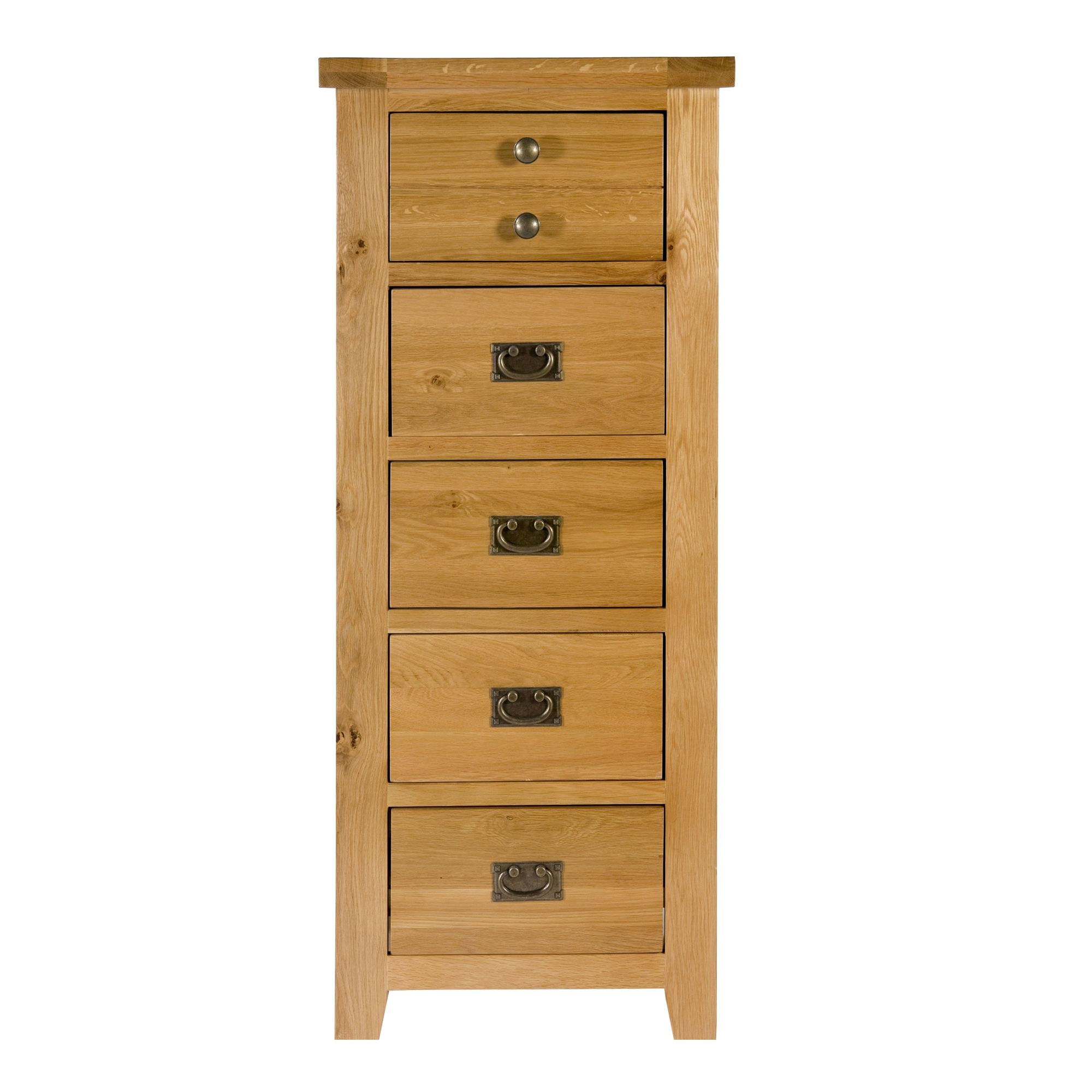 Elements Ludmilla Five Drawer Tall Chest in Warm Lacquer at Tesco Direct