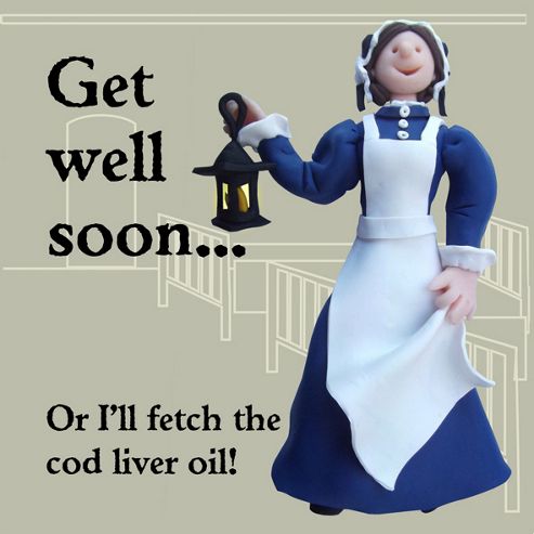 Image of Holy Mackerel Florence Nightingale Cod Liver Oil Greetings Card