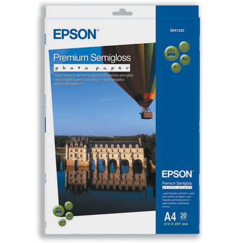 Image of Epson Premium Photo Paper Semi-gloss 251gsm A4 Ref S041332 [20 Sheets]