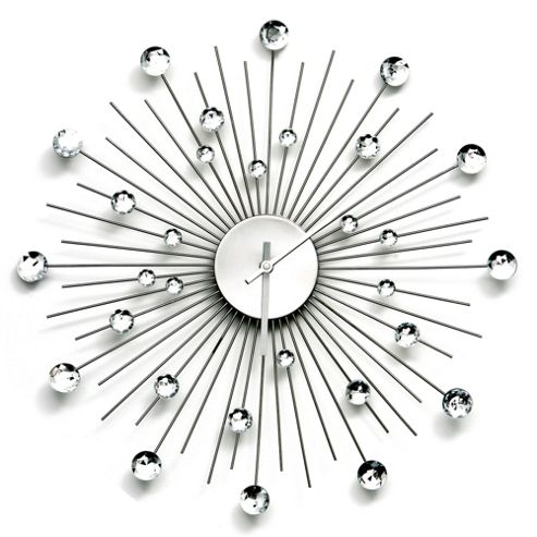 Image of Premier Housewares Glamour Wall Clock - Clear