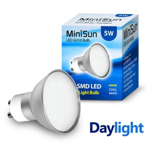 Image of Minisun Gu10 5w 10 Smd Led Bulb 6000k 520 Lumens Frosted Lens