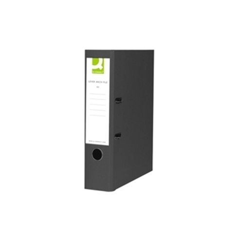 Image of Q-connect Lever Arch File Foolscap Paper-backed Black Pack Of 10