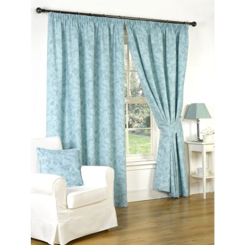 Buy Genesis Teal Pencil Pleat Lined Curtains - 90x90 from our Pencil