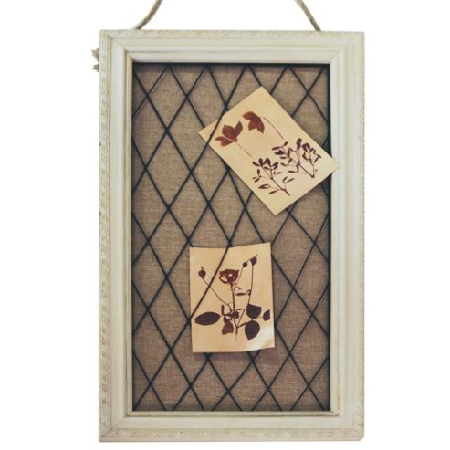 Image of Memo - Wood Frame Ribbon Slot Memo Board - Cream