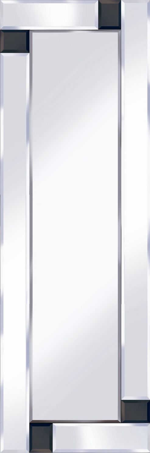 Image of Pharmore Ltd Classic Off Corner Rectangle Mirror - Black / Silver