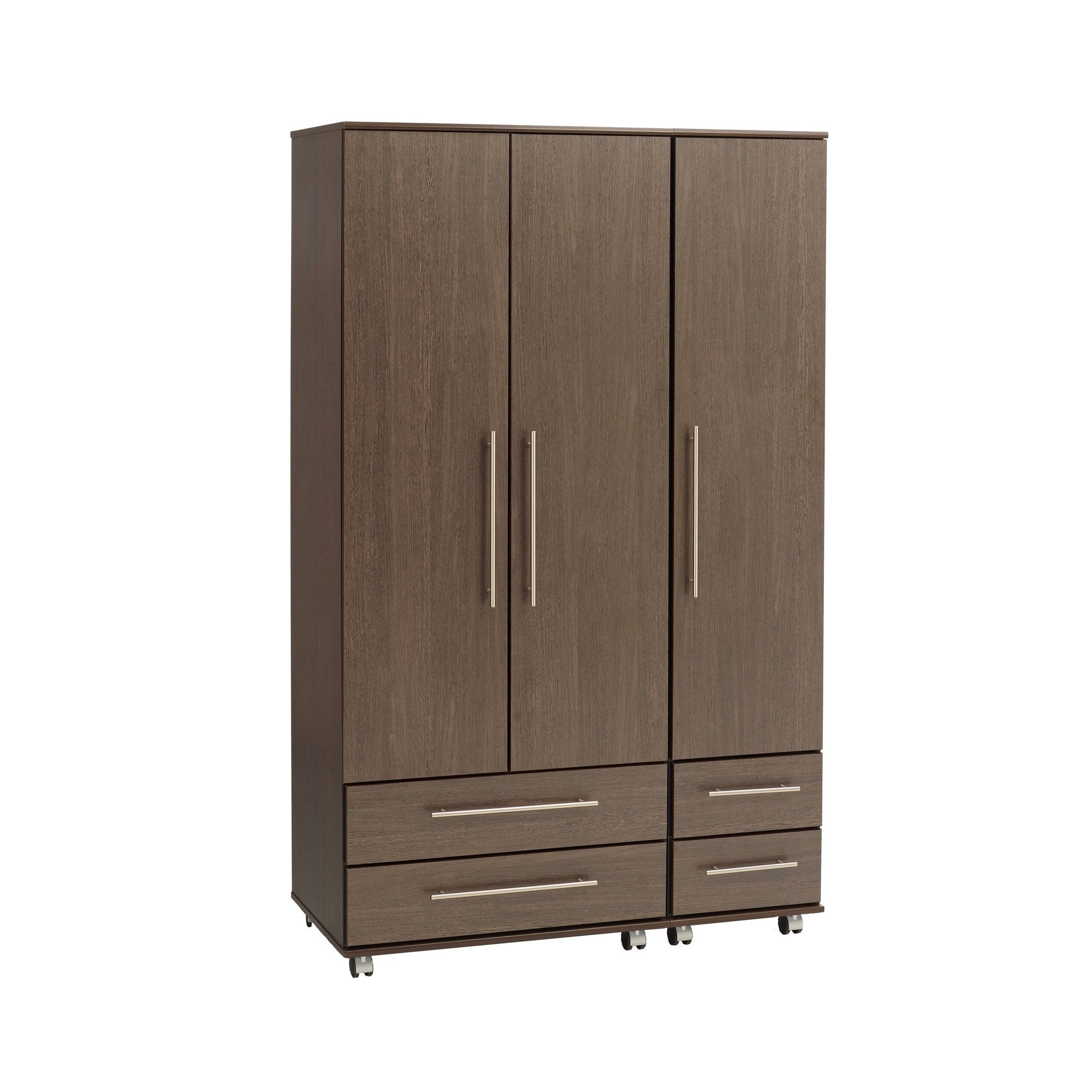 Ideal Furniture New York Triple Wardrobe with Four Drawers - American Walnut at Tesco Direct