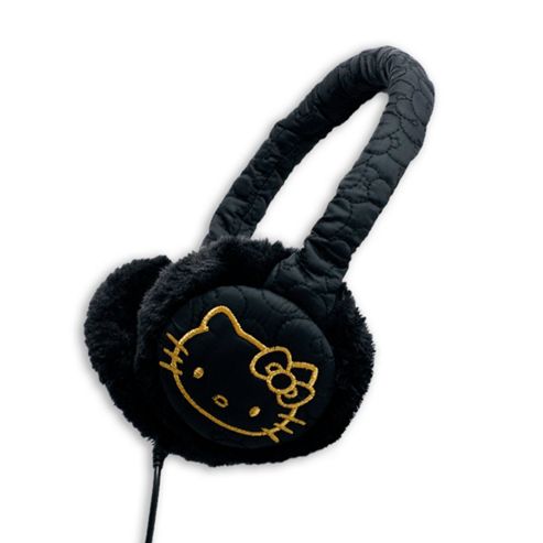 Image of Hello Kitty Fur Earmuff Headphones (black) (ds/dsi/psp)