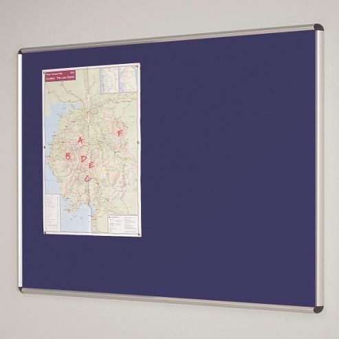Image of Shield Shield Deluxe Noticeboard - Royal Blue - 60 Cm H X 90 Cm W