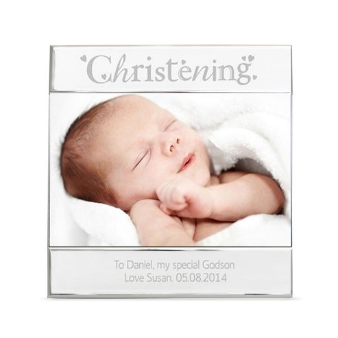 Image of Personalised Silver Christening Square 6 X 4 Photo Frame