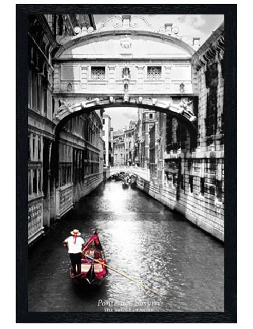 Image of Venice Photography Black Wooden Framed The Bridge Of Sighs Poster