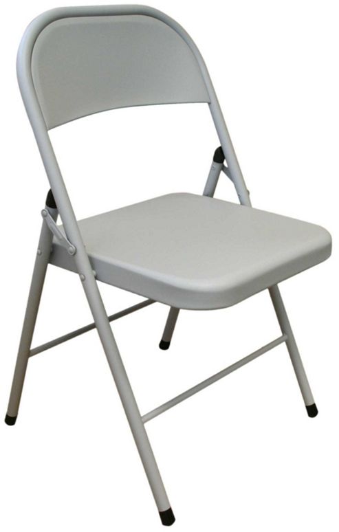 Image of Grey Metal Folding Chair - Folding Office, Computer, Desk Chair