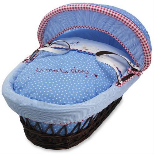 Image of Izziwotnot Time To Play Wicker Moses Basket Dark (petit Henri)