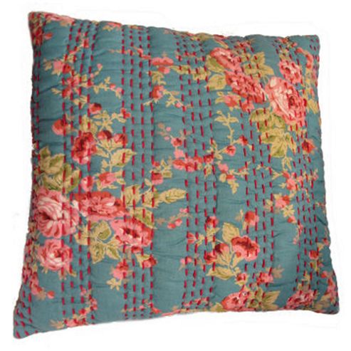 Image of Blue &amp; Red Floral Cushion