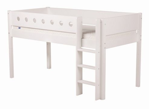 Image of Flexa Flexa White Midsleeper Bed - Natural Lacquer - White/birch
