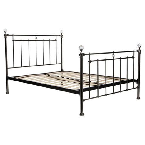 Image of Astoria Metal Bedframe Nickel & Crystal Double