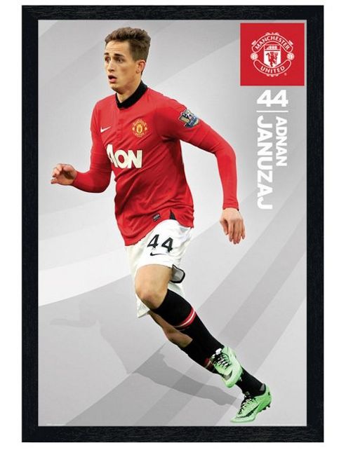 Image of Manchester United Football Club Black Wooden Framed Adnan Januzaj Mufc Poster