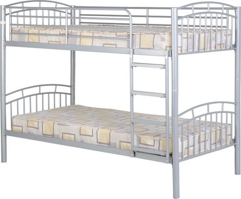 Image of Home Essence New Vernon Single Bunk Bed Frame In Silver