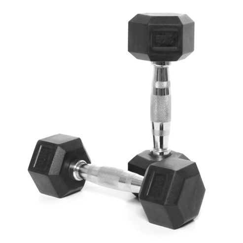 Image of Body Power Rubber Hex Ergo Dumbbells - 3kg (x2)