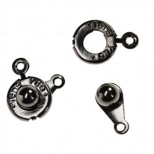 Image of Push Button Clasps - Black - 5 Pack