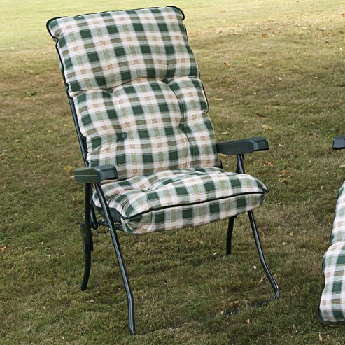 Image of Swift Garden Furniture Capri Single Piped Reclining Armchair With Cushions - Pavia