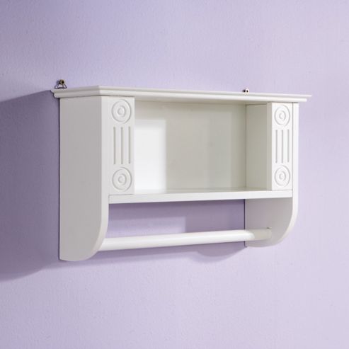 Image of Elements Greek Towel Rail With Shelf - White