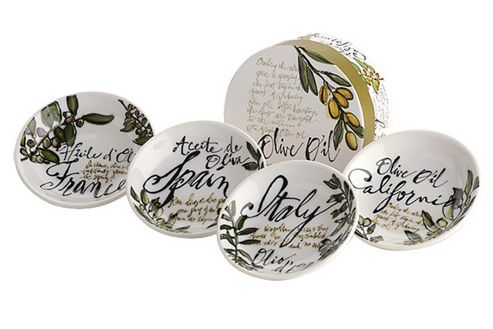 Image of Rosanna Olive Oil Design 10cm Dipping Bowls, Set Of 4