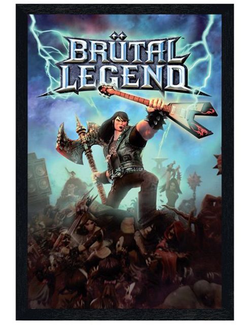 Image of Heavy Metal Computer Game Black Wooden Framed Brutal Legend Poster