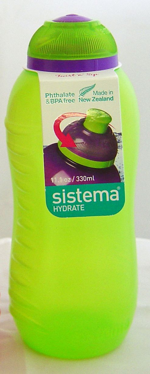 Image of Sistema 330ml Squeeze Drink Bottle, Green