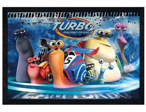 Image of Turbo Black Wooden Framed Turbo Racing Team Poster