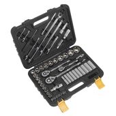 "Socket Set 52pc 1/4"", 3/8"" & 1/2""Sq Drive 6pt WallDrive® Metric"