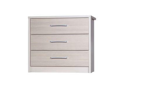 Image of Alto Furniture Avola 3 Drawer Chest - Cream Carcass With Champagne Avola
