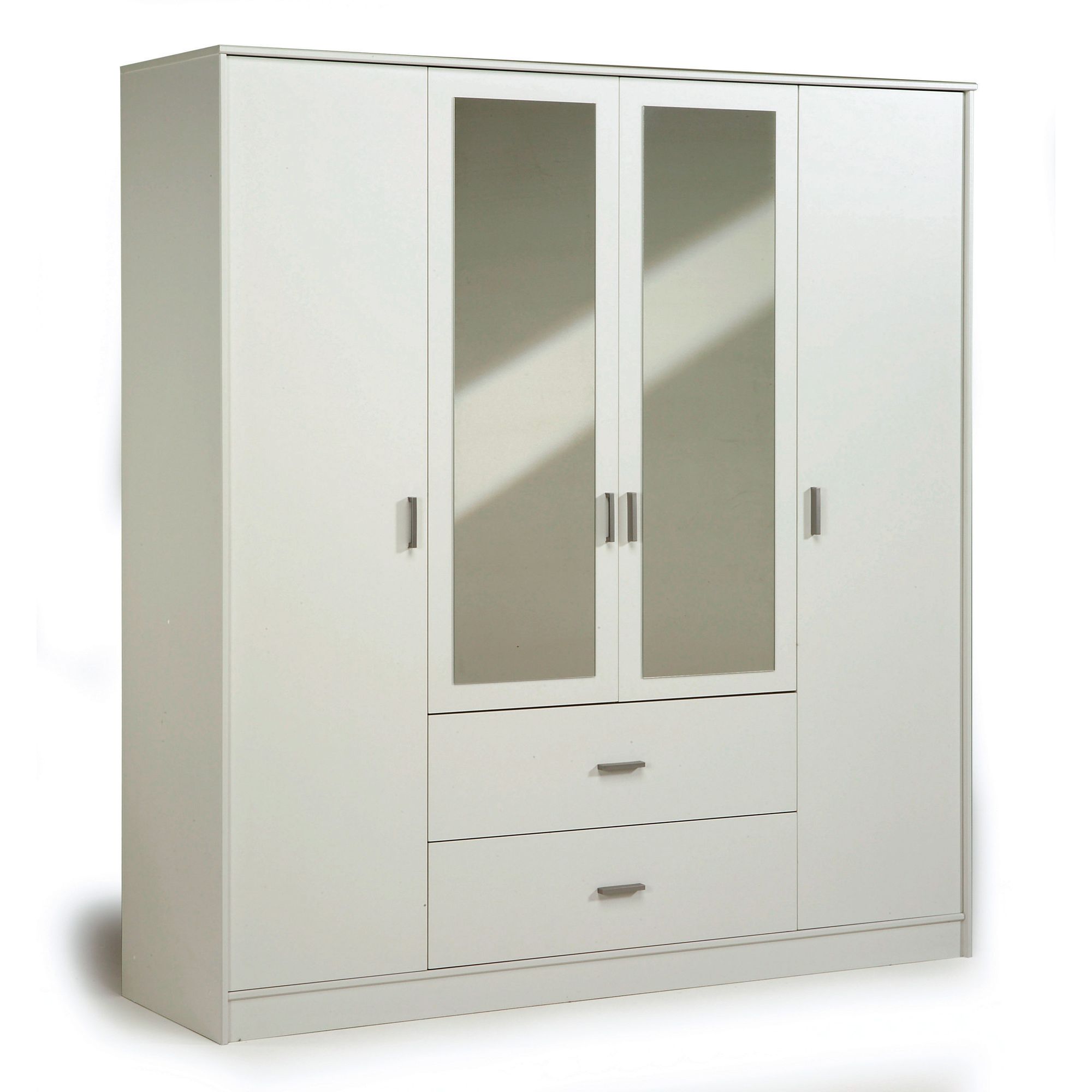 Parisot Initial Four Door Wardrobe - White at Tesco Direct