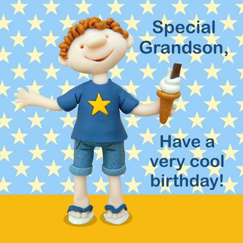 Image of Holy Mackerel Greeting Card - Special Grandson Birthday Greetings Card