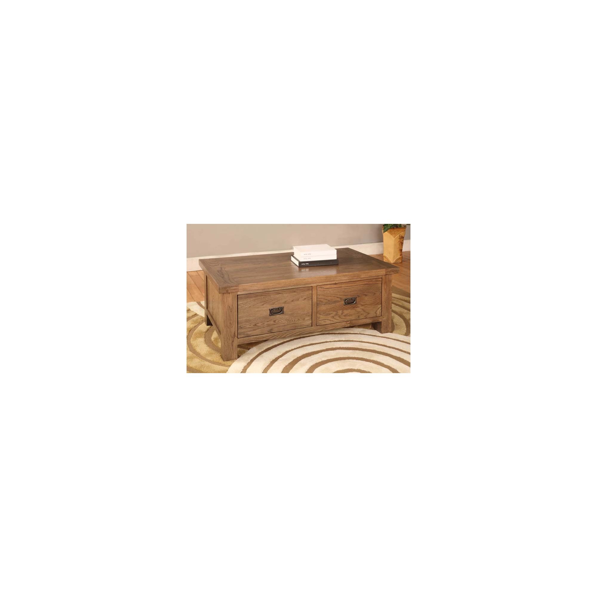 Hawkshead Brooklyn Two Drawer Coffee Table in Rich Patina at Tescos Direct