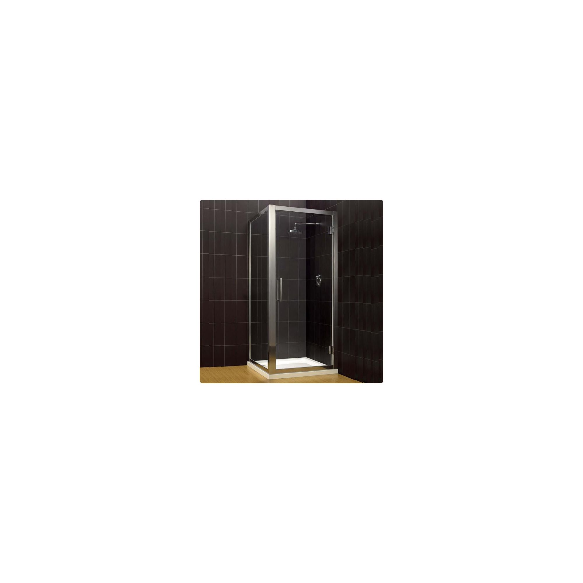 Duchy Supreme Silver Hinged Door Shower Enclosure, 1000mm x 760mm, Standard Tray, 8mm Glass at Tesco Direct