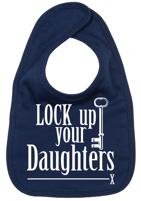 Image of Dirty Fingers Lock Up Your Daughters Baby Bib Navy