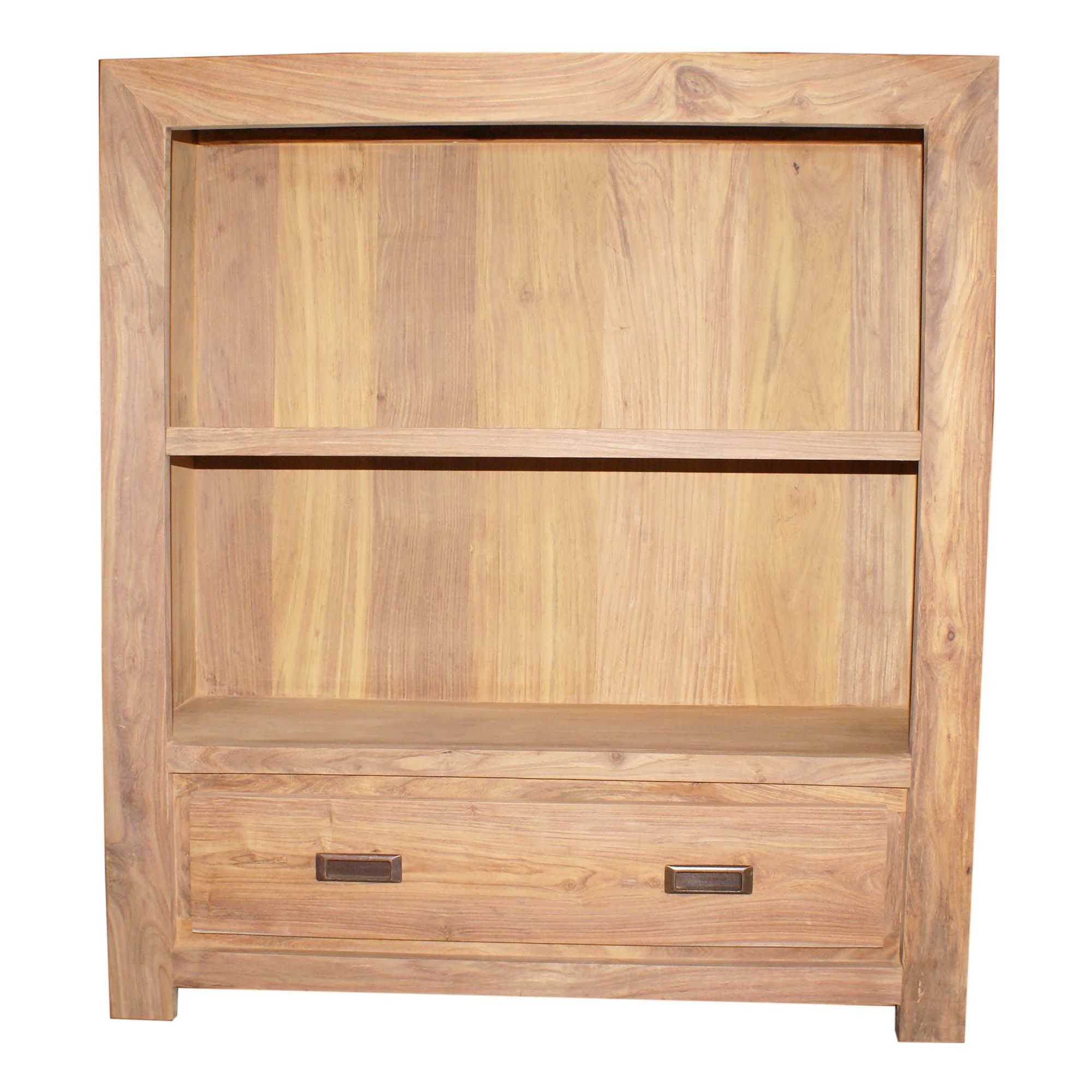 Wiseaction Lingfield Low Wide Bookcase with One Drawer at Tesco Direct