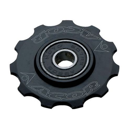 Image of Acor 10t Cnc Alloy Jockey Wheel: Black