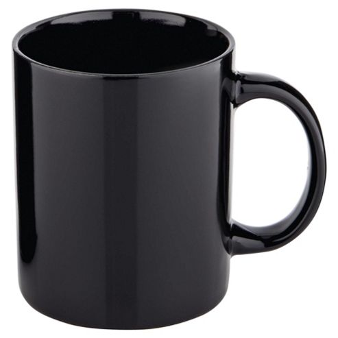 Image of Tesco Plain Stoneware 4 Pack Mugs Black