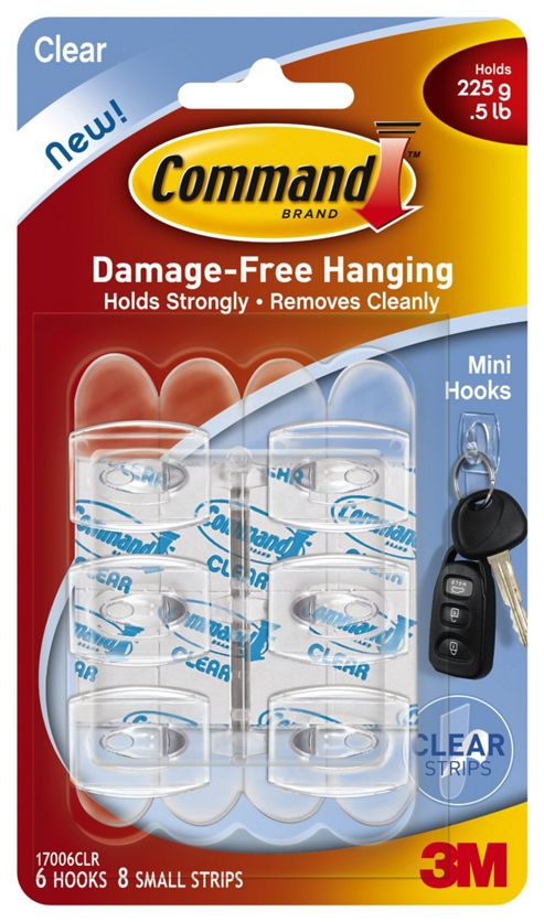 Image of 3m Command Mini Hooks Damage Free 17006clr