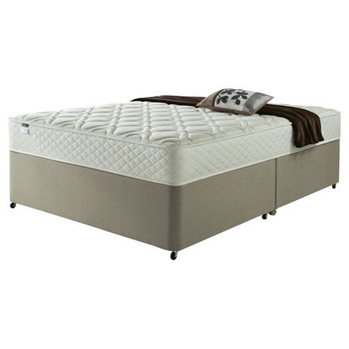 Image of Silentnight Miracoil Luxury Micro Quilt Non Storage divan Mink No Headboard - Double (4ft 6in)