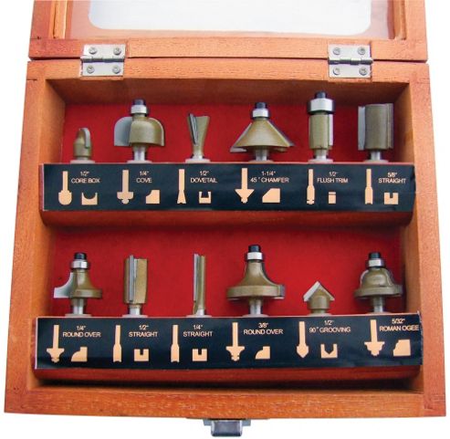 Image of Am-tech 1/4-inch Router Bit Set (12 Pieces)