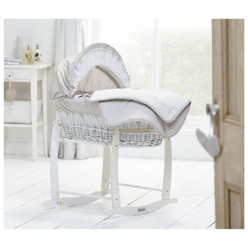 Image of Clair De Lune Bedtime Story White Wicker Moses Basket