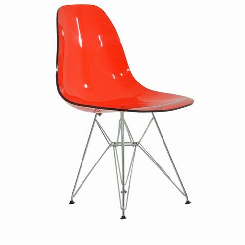 Image of Eames Replica Dining Chair Dsr Acrylic Red