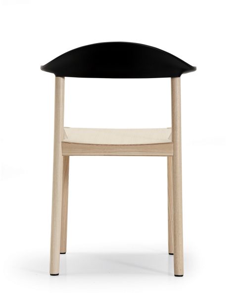 Image of Plank Monza Chair With Black Backrest - Ash Natural